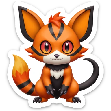 Noibat-Litten-Torracat-fusion-Fakemon-Pokémon-creature  sticker
