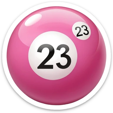 pink billiard ball with the number 23 sticker