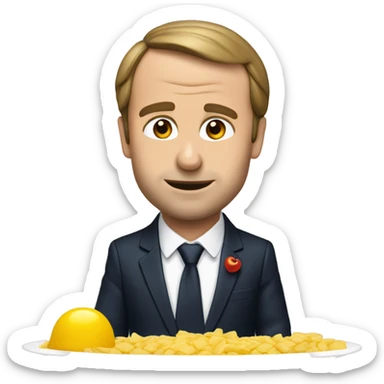 Macron entrain de manger des pâtes  sticker