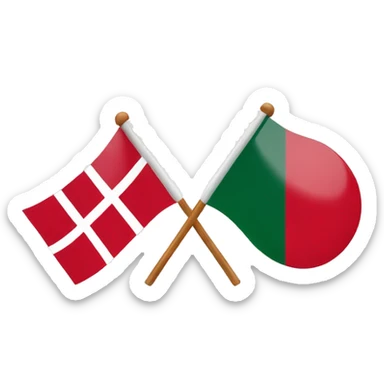 Denmark flag vs Bangladesh Flag sticker