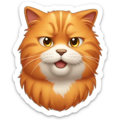 annoyed fluffy orange cat sticker