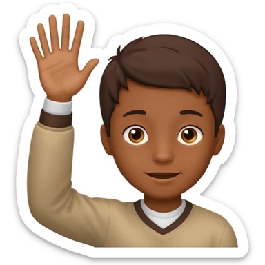 generate emoji of boy saying hii sticker