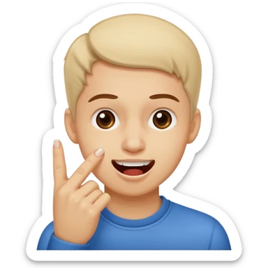 Emoji gêne et content qui mort un seule ongle sticker