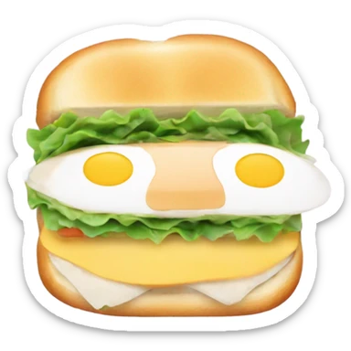cute asian egg sandwich  sticker