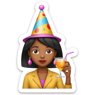 Black girl partying with Tito’s sticker