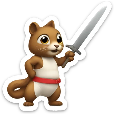 underwear squirell with a sabre sticker