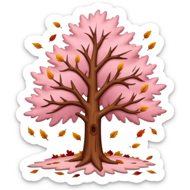 light pink autumn tree sticker