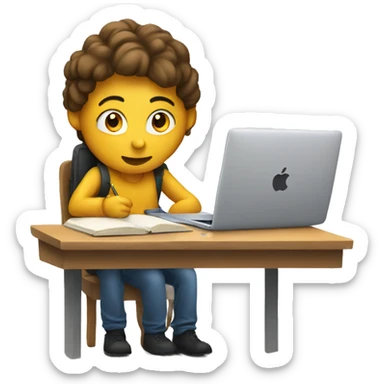 MacBook student studying  sticker