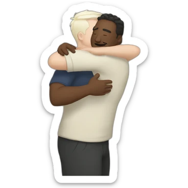 white bara men hug sticker