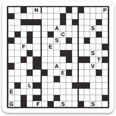 newspaper crossword sticker
