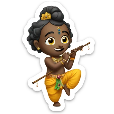 Krishna with flute sticker