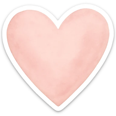 pink heart watercolor art style sticker