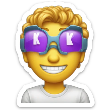 La lettre K dans un style année 90’s sticker