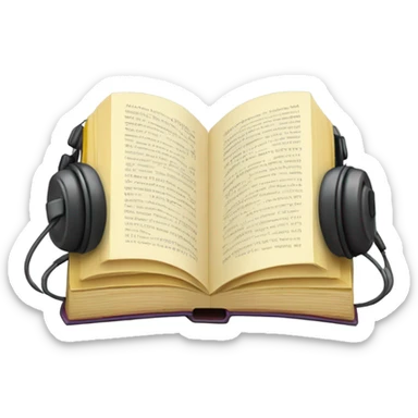 book and headphones sticker