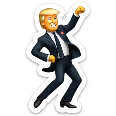 donald trump dancing tango with emmanuel macron sticker