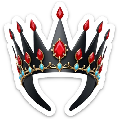 Black and red gothic thorny tiara crown ear piece headband  sticker