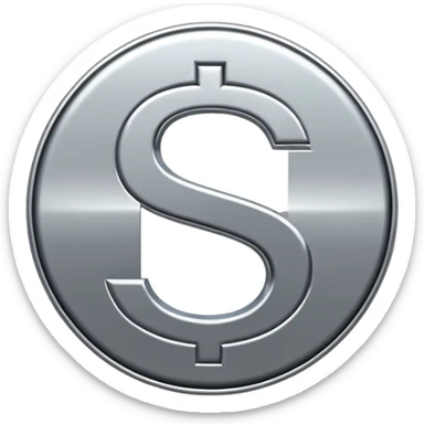 $ dollar metal symbol sticker