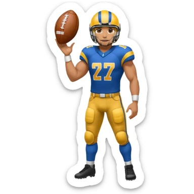 High resolution full body of a football player sticker