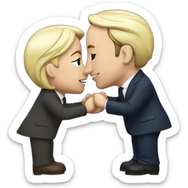 macron kiss lepen sticker