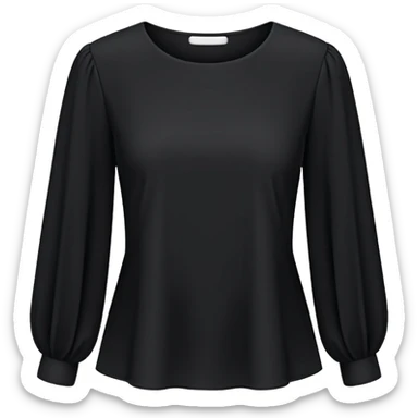 plain isolated black long sleeve blouse sticker