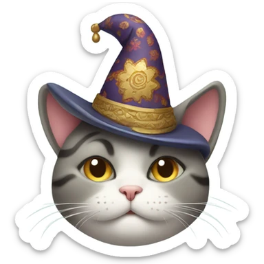 fat cat wearing hat sticker