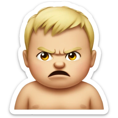 Fat angry baby sticker