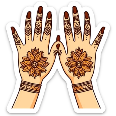 Nikkah ceremony henna hands sticker