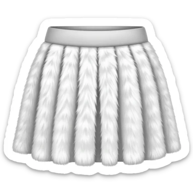 super realistic white fur mini skirt isolated sticker