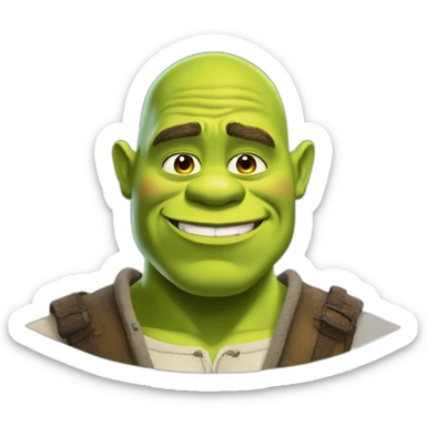 Shrek if he was in an Anime sticker