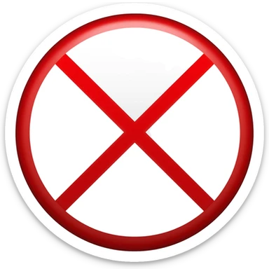 round road sign crossed out in red sticker