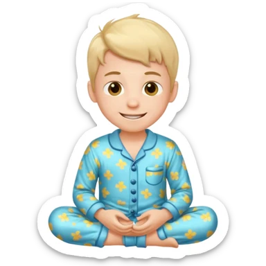 create emoji of a boy getting up in the morning in the bed sticker