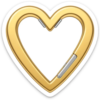 the heart is made from a paper clip, one side is gold and the other is silver sticker