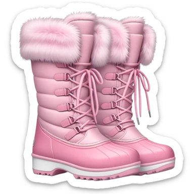 Pastel pink snow boots sticker