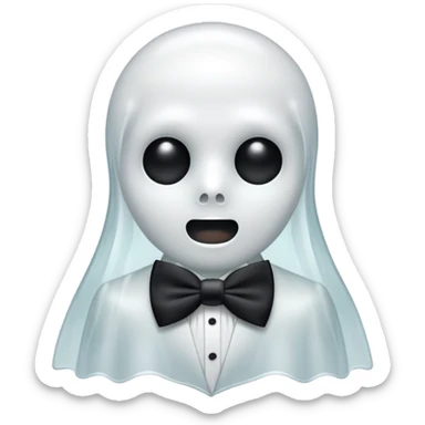 A ghost with a bowtie sticker