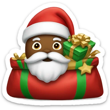 santa’s bag with presents sticker