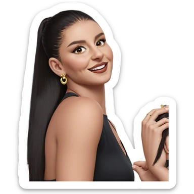 smiling girls with earrings sticker