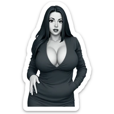 monochrome girl with cleavage sticker