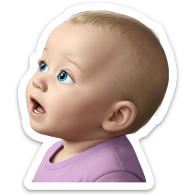 realistic child with blue eyes sticker
