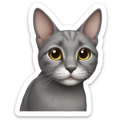 Gray lop-eared cat sticker
