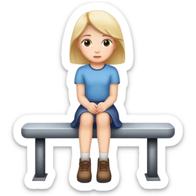 Girl sitting waiting sticker