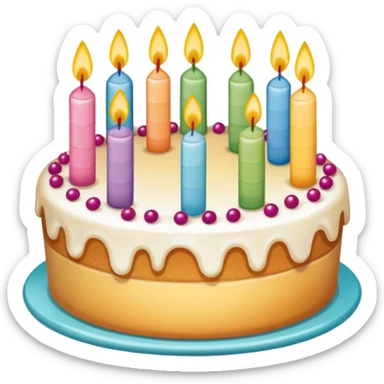 pastel de cumpleaños con colores vivios sticker