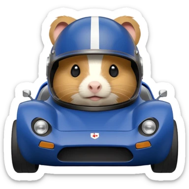 Midnight blue Local Motors Rally Fighter driven by a Guinea pig  sticker