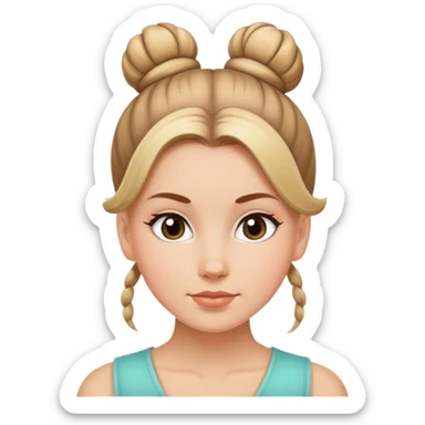 white girl with hair in bun sticker