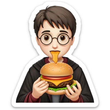 Harry Potter eating hamburger  sticker
