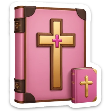 pink cross and bible sticker