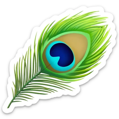 Peacock feathers emoji sticker