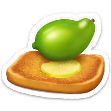 Una milanesa encima de un plato con limón encima de la milanesa con papás Coca-Cola al lado estilo apple emojis sticker