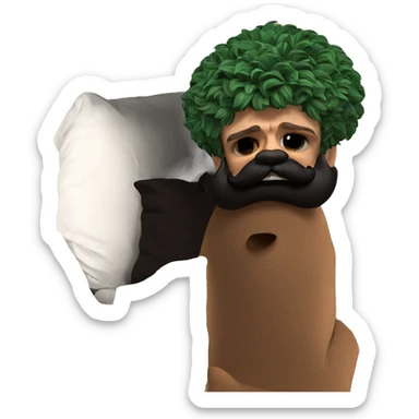 funny mustache meme in bed sticker