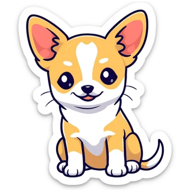 sad Chihuahua puppy with downturned expression sticker