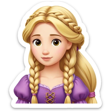 Can you make rapunzel with one braid apple emoji style sticker